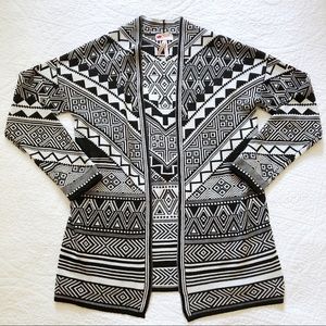 Black and White Patterned Cardigan